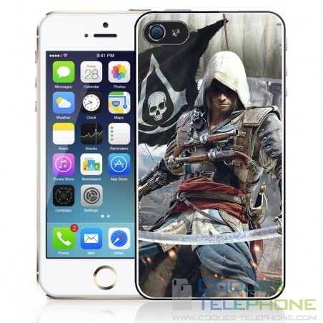 العاب الطائف Coque téléphone Assassin's Creed IV - Assassin Modele iPhone 11 coque iphone xs Assassin's Creed Colonial Flag