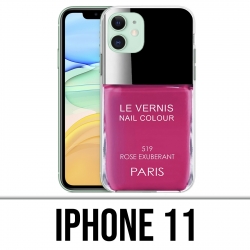 Coque iPhone 11 - Vernis Paris Rose