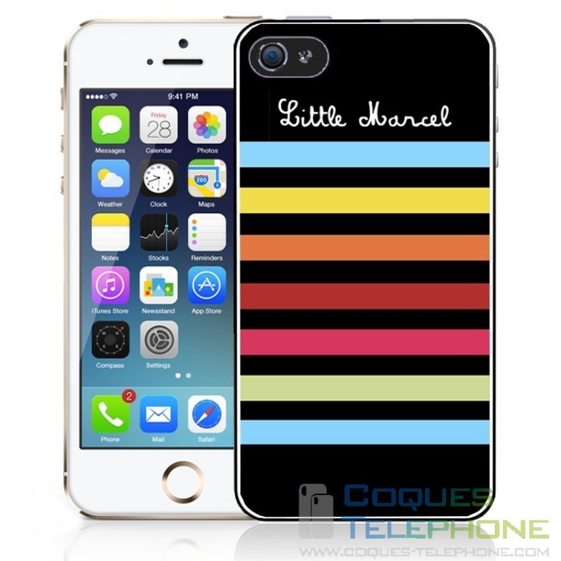 Little Marcel phone case - Colored Stripes