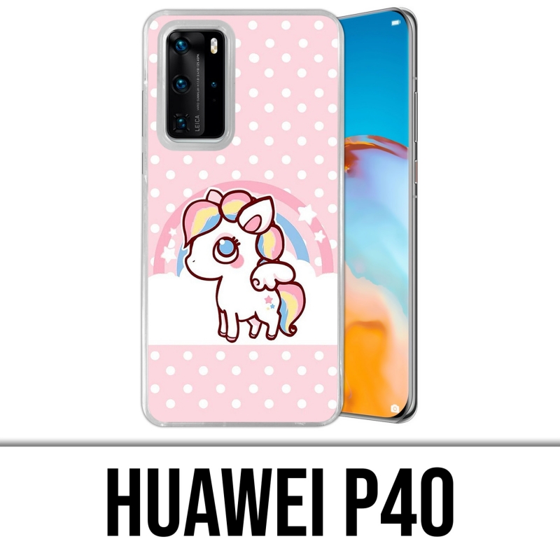 Huawei P40 Case - Kawaii Unicorn