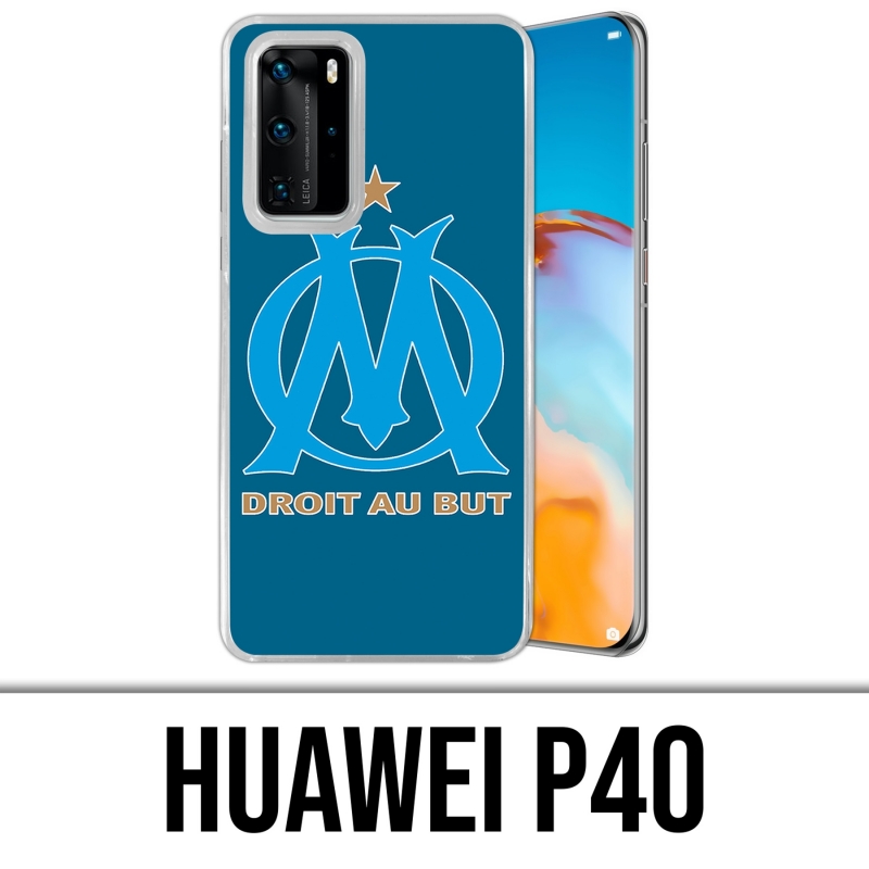 Huawei P40 Case - Om Marseille Logo Big Blue Background