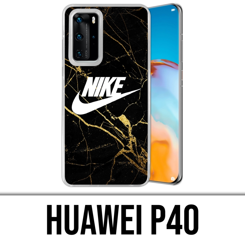 Huawei P40 Case - Nike Logo Gold Marble
