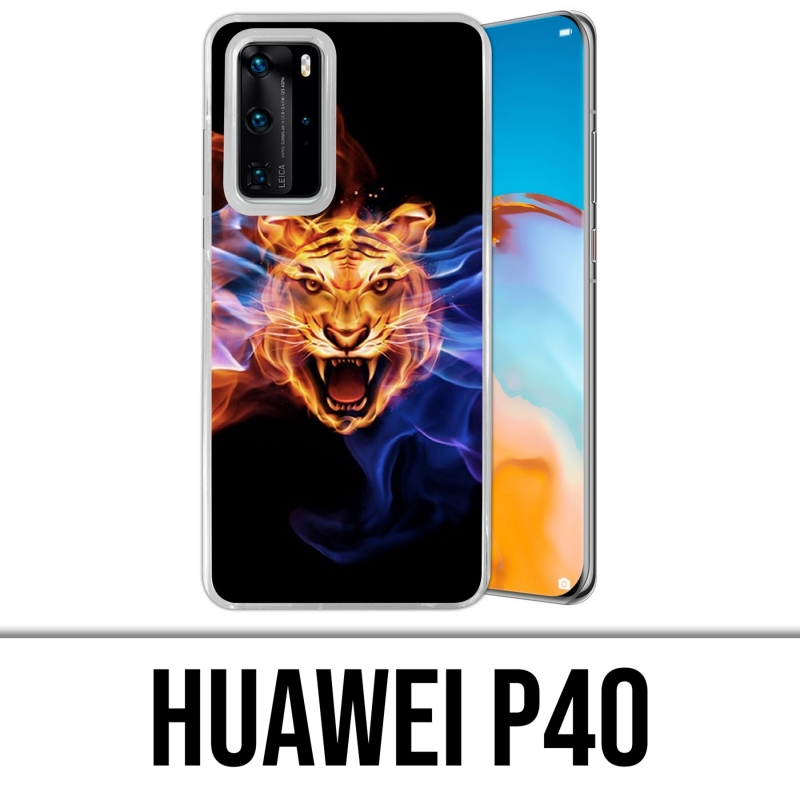 Huawei P40 Case - Flames Tiger