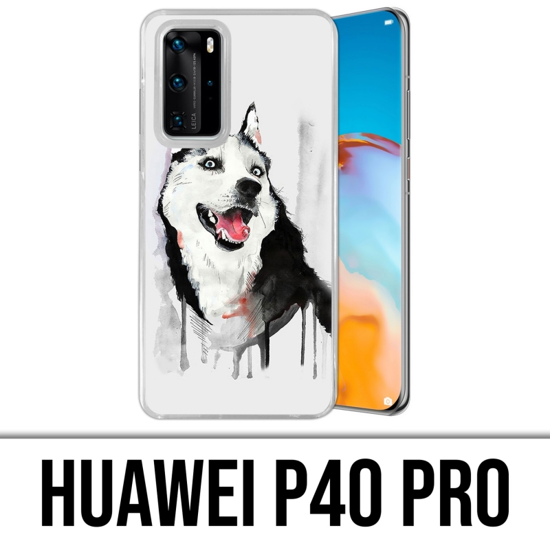 Huawei P40 PRO Case - Husky Splash Dog
