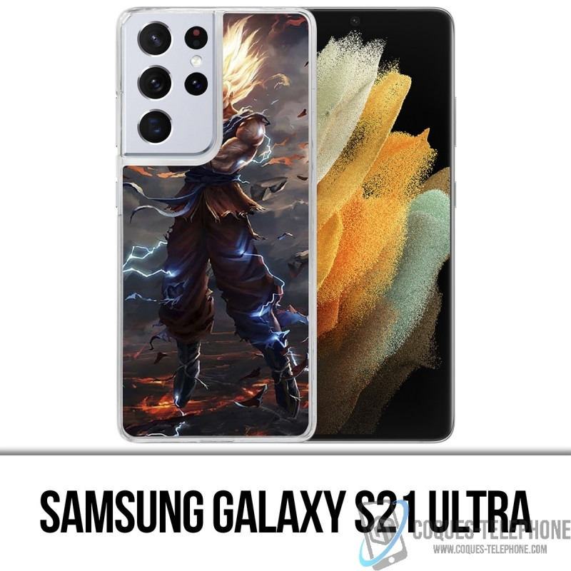 بيت الكيك Coque Samsung Galaxy S21 Ultra - Dragon Ball Super Saiyan