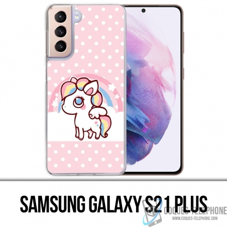 صور بجي Coque pour Samsung Galaxy S21 Plus - Licorne Kawaii