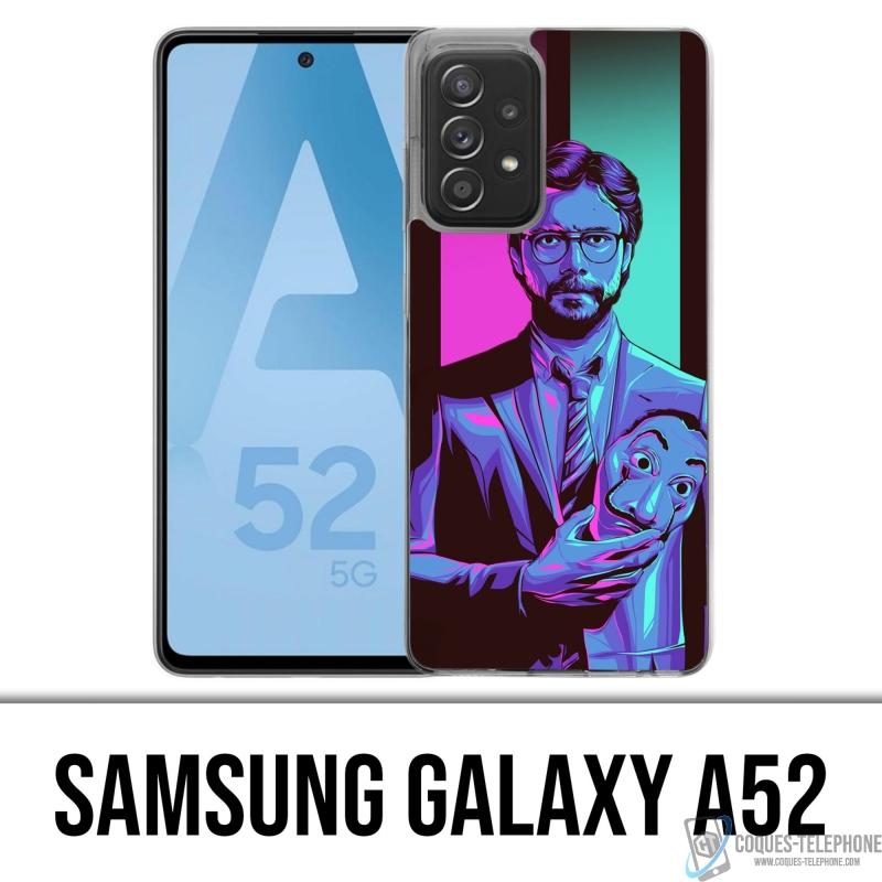 Coque Samsung Galaxy A52 - La Casa De Papel - Professeur Neon
