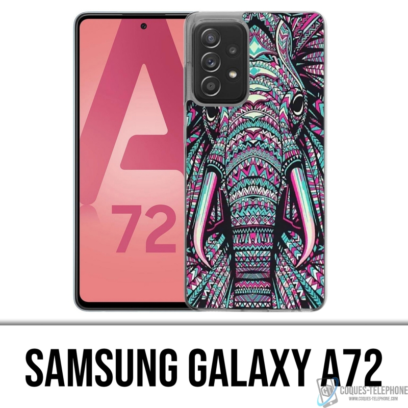 Coque Samsung Galaxy A72 - Éléphant Aztèque Coloré